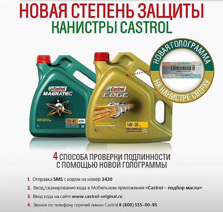 Символы уверенности: марка Castrol увеличила количество степеней защиты своей продукции от подделок