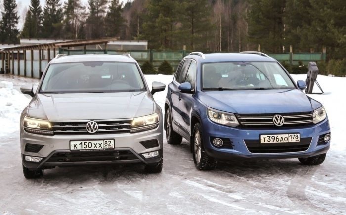 Сравнение Volkswagen Tiguan первого и второго поколения.